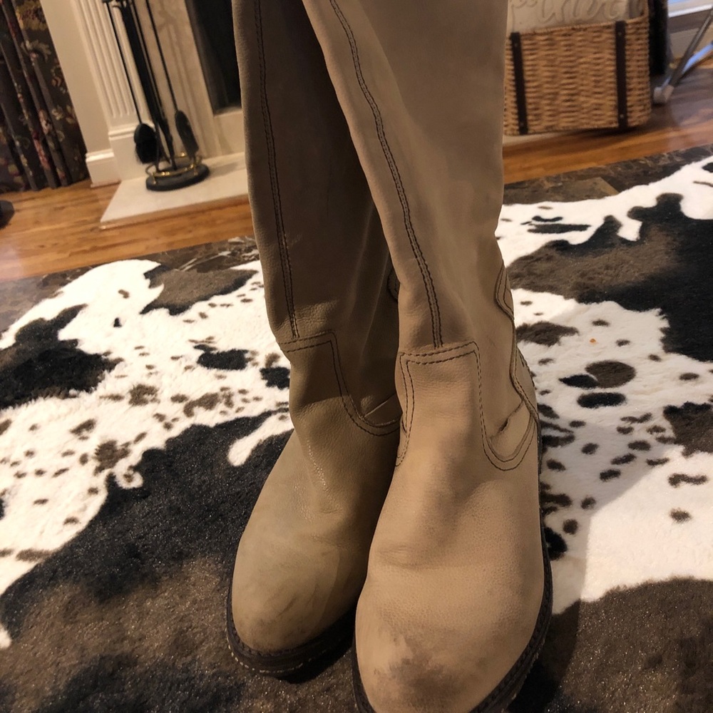 OTBT Leather Stone Colored Boots Size 8